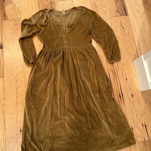 Kate Quinn Long Sleeve gathered organic cotton dress